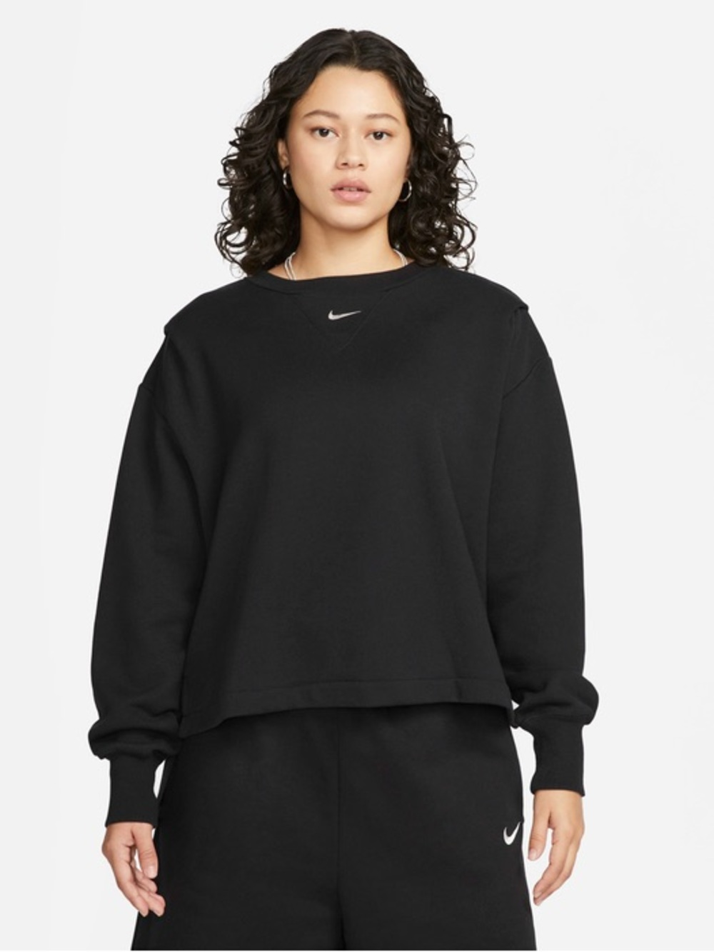 Nike Sportswear Modern-Fleece Womens Oversized French Terry Crew Sweatshirt Larg
